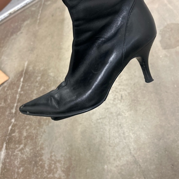 Zara genuine leather kitten heel pointy toe witchy whimsigoth boots - Picture 4 of 9